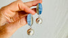 Blue Opal and Silver Sphere Earrings. Handmade Designer Sterling Jewelry. 2711