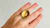 Oversized Faceted Citrine Cocktail Ring | Handmade Adjustable Sterling Silver | Unique Gemstone Jewelry. 4122