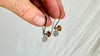 Amber & Sterling Silver Flower Earrings. 2341