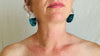 Chrysocolla & Sterling Silver Media Luna Earrings. 0677