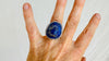 Lapis Lazuli Botanicals Ring. Sterling Silver Handcrafted Jewelry. Size 6. 4145