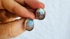 Labradorite Post Earrings. Flashy Blue Stone. Handmade Sterling Silver Jewelry. Small Gift for Her. AP-585