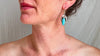 Taxco Turquoise Earrings. Sterling Silver. Mexico. 0817