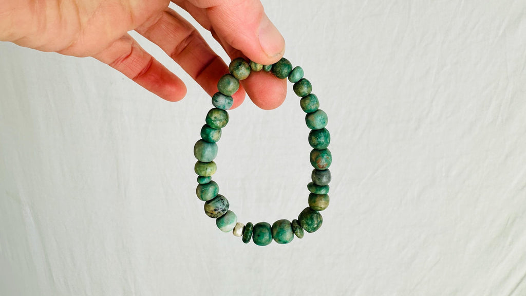 Guatemalita Beaded Bracelet. Sterling Silver. 2404