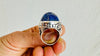 Lapis Lazuli Botanicals Ring. Sterling Silver Handcrafted Jewelry. Size 6. 4145