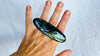 Labradorite Two Finger Ring. Adjustable. Gorgeous Flash.