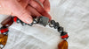 Vintage Oaxacan Coral and Amber Necklace. Mexico. Sterling Silver. 2638