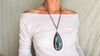 Labradorite Pendant Necklace. Heavy Sterling Silver Chain. 1335
