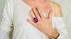 Oversized Faceted Amethyst Ring | Handmade Adjustable Sterling Silver | Unique Gemstone Jewelry. 4112