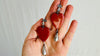 Red Jasper Heart Earrings. Monte Alban Bells Sterling Silver. 2584