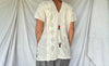 Mushroom Hand-Embroidered Gauze Blouse. All Cotton.