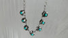 Silver & Turquoise Flowers Necklace. Taxco. Stunning! 0487
