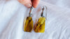 Mexican Amber & Hands Earrings. Cast Sterling Silver Jewelry from Oaxaca. 2885