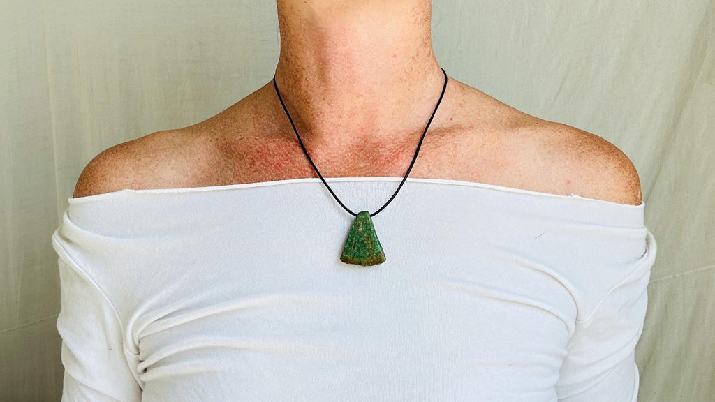 Mayan Green Jade Pendant. Hand-Carved Adze. Guatemala. 2751