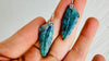 Chrysocolla Leaf Earrings. Sterling Silver. Atelier Aadya. 2355