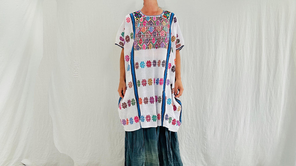 Hand Woven Amuzgo Huipil Dress. Guerrero, Mexico. 4309