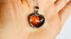 Amber & Sterling Heart Pendant on a Silver Chain. AP-354