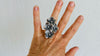 Silver Flower Ring. Adjustable.