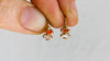Vintage Ecuadorian Gold Earrings With Crystal. 18kt. 0389