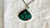 Azurite Malachite and Silver Pendant Necklace. Sterling Silver Chain. 2296