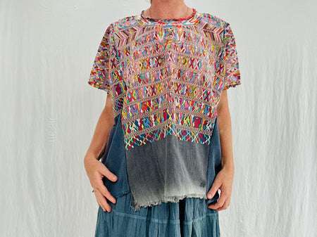 Vintage San Juan Cotzal Guatemala Huipil. Mayan. 4397