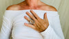 Natural Quartz Ring. Oversized. Botanicals. Size 6.5. 4148