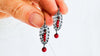 Vintage Oaxacan Filigree Earrings. Coral Sterling & Silver. Gusanos. Mexico. 2808