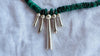 Malachite & Squash Blossom Necklace. Sterling Silver and Natural Malachite. Handmade Designer Jewelry. 4406