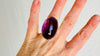 Oversized Faceted Amethyst Ring | Handmade Adjustable Sterling Silver | Unique Gemstone Jewelry. 4112