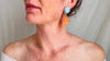Carnelian & Amazonite Earrings. Sterling Silver. Post Earrings. 1370