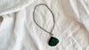 Azurite Malachite and Silver Pendant Necklace. Sterling Silver Chain. 2296