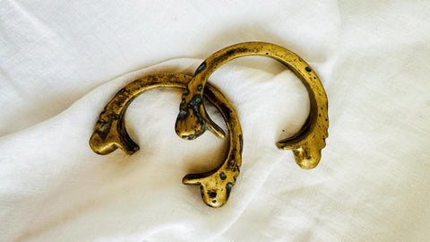 Pair Vintage Kuch Brass Bangles. 0899