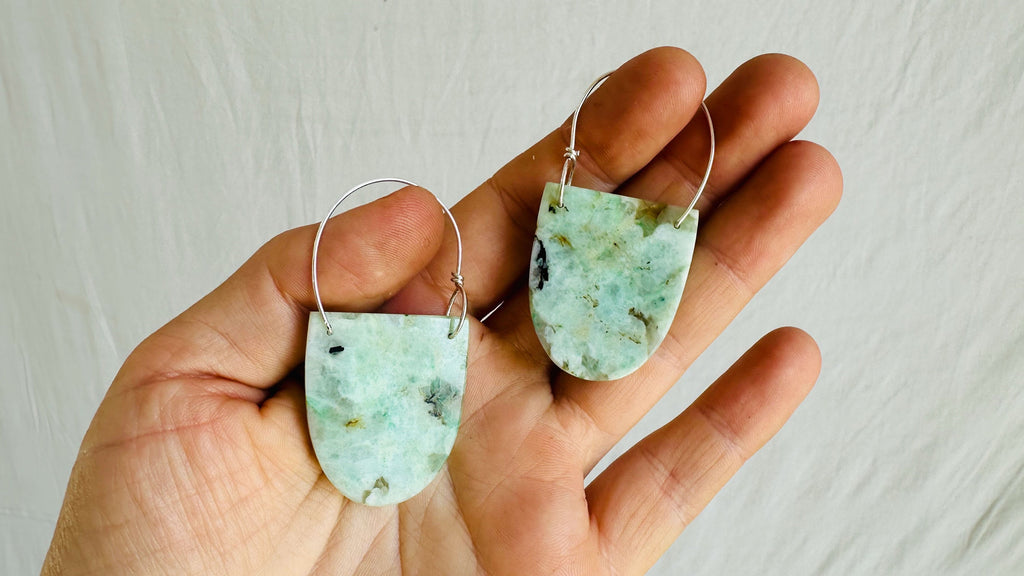 Chrysoprase & Sterling Silver Earrings. 2494