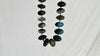 Long Fluorite and Silver Necklace. Handmade Beaded Jewelry. Beautiful Blue Stone. Statement Necklace.