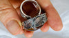 Amber Botanicals Ring. Sterling Silver. Adjustable Size. AMB-1