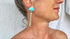 Natural Turquoise Earrings with Squash Blossoms. Sterling Silver. 2147