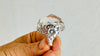 Natural Quartz Ring. Oversized. Botanicals. Size 6.5. 4148