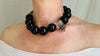 Rainbow Obsidian and Garden Quartz Necklace. Handmade Designer Beaded Necklace.