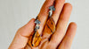 Amber & Sterling Silver Cast Hands Earrings. 0285