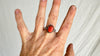 Antique Coral and Sterling Ring from Rajasthan, India. Size 8.5 1066