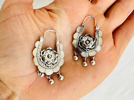 Mazahua Flower Earrings. Sterling Silver. Arracadas. Mexico. Frida Kahlo. 2790