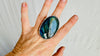 Labradorite Botanicals Ring. Gorgeous Turquoise Blue Stone Jewelry. Size 8. 4131