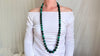 Malachite Long Necklace. Graduated Spheres Beaded Necklace. 0566