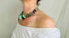 Ancient Roman Glass Necklace with Sterling Silver. Handmade Designer Jewelry.