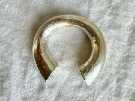 Karen Hill Tribe Silver Bangle. Lovely Shape! 0649