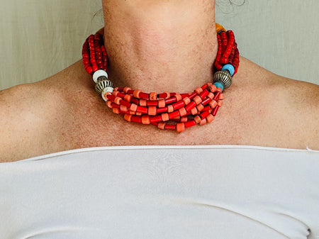 Balochi Multi-Strand Tribal Beaded Necklace. 4253