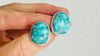 Turquoise Post Earrings in Sterling Silver. Handmade Designer Jewelry. One-of-a-Kind. 2602