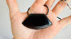 Obsidian Adze Pendant Necklace. Leather & Sterling Silver. 2552