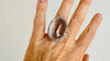 Natural Quartz Ring. Oversized. Botanicals. Size 7. 4139