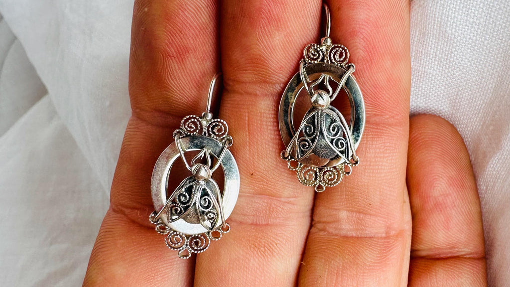 Oaxacan Insect Filigree Earrings. Sterling Silver. Bees. Mexico. Frida Kahlo. 445
